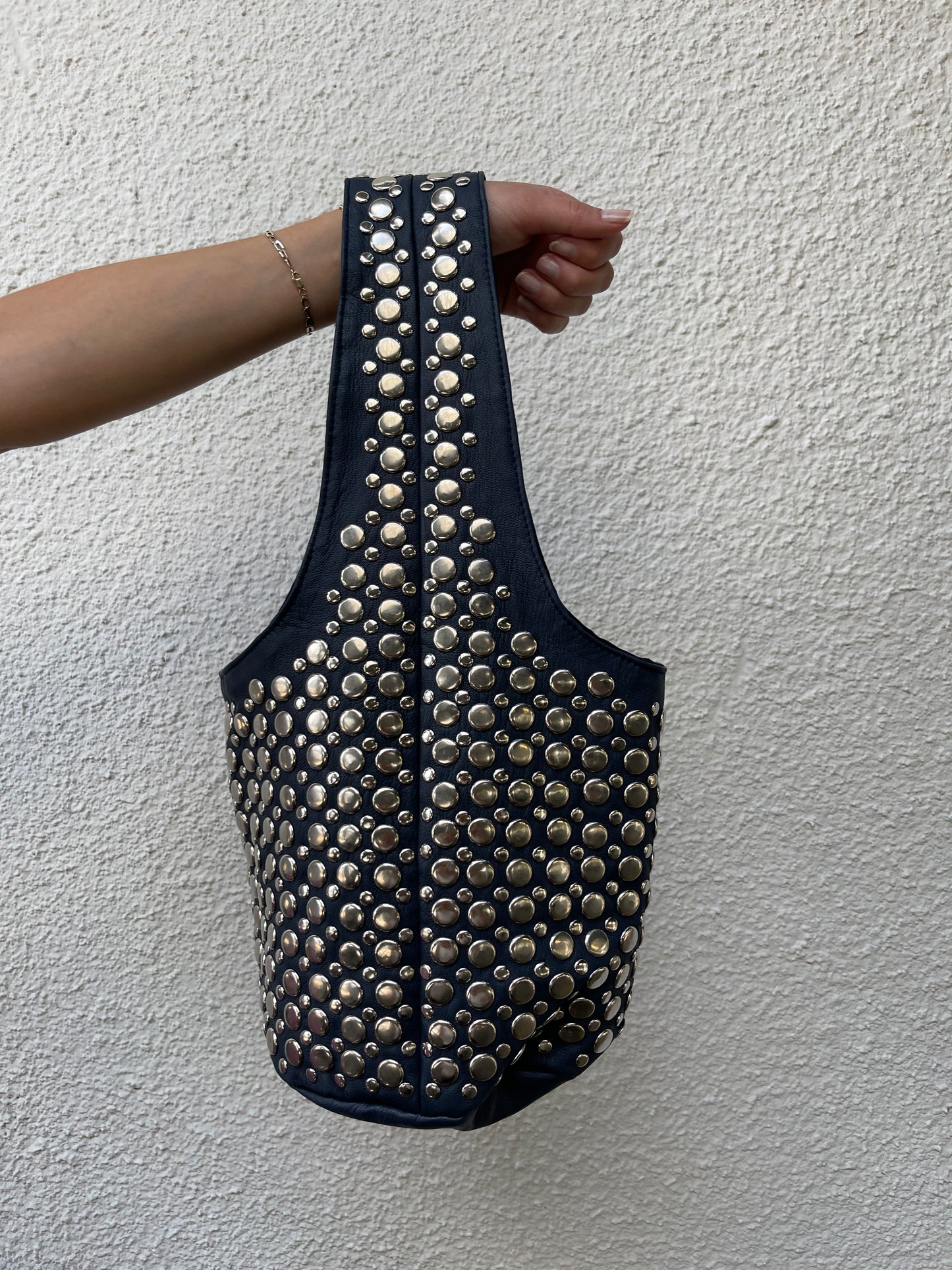 Paulina Studded Leather Shoulder Bag - Large