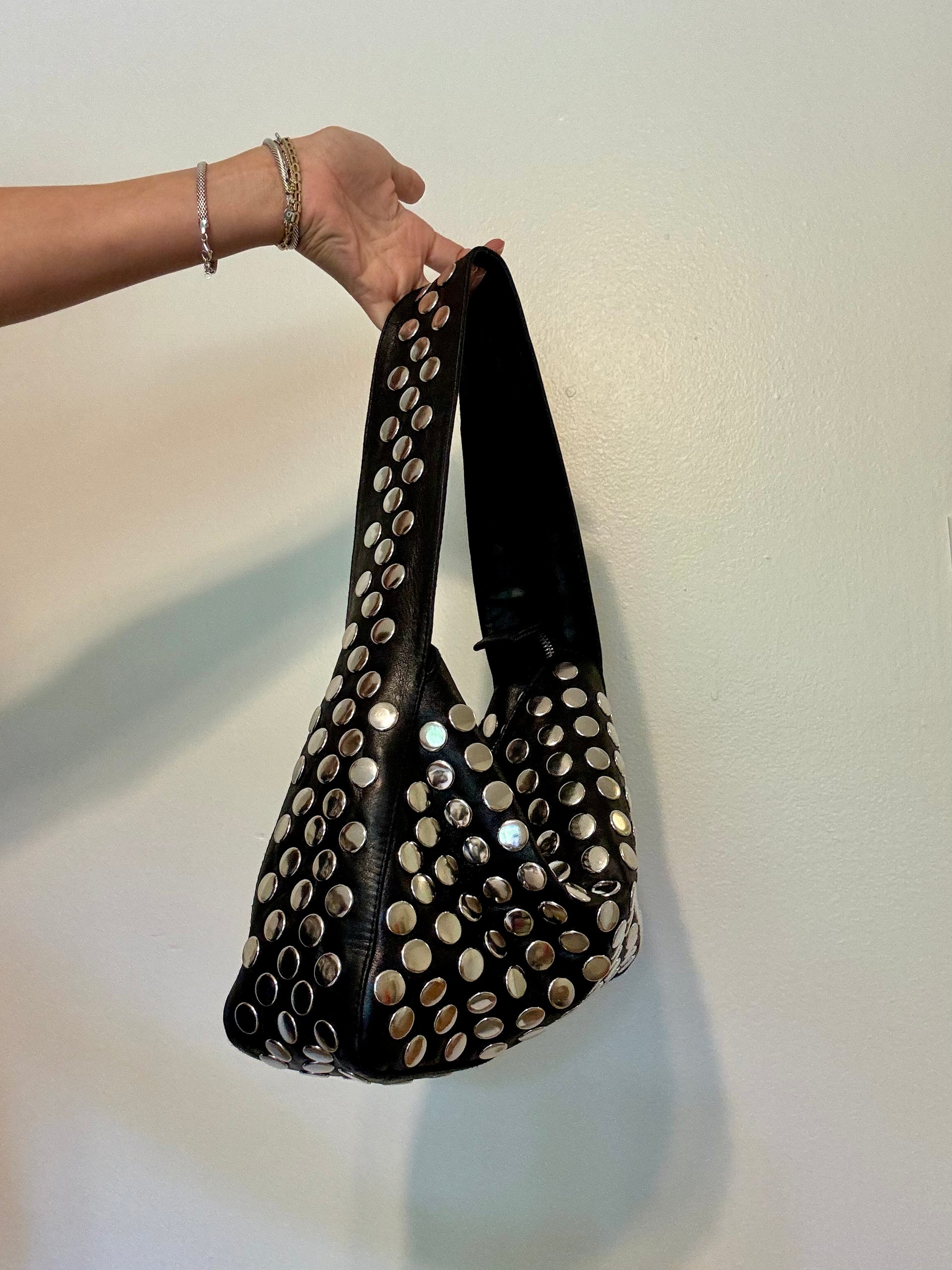 Katie Studded Leather Shoulder Bag – Vitch Bags